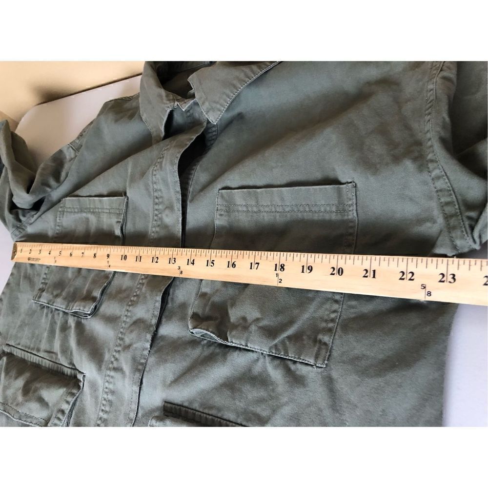 Full Tilt Jacket Snap Front Close Long Slv Snap Cuff 4 Pockets Olive Medium - Picture 8 of 12